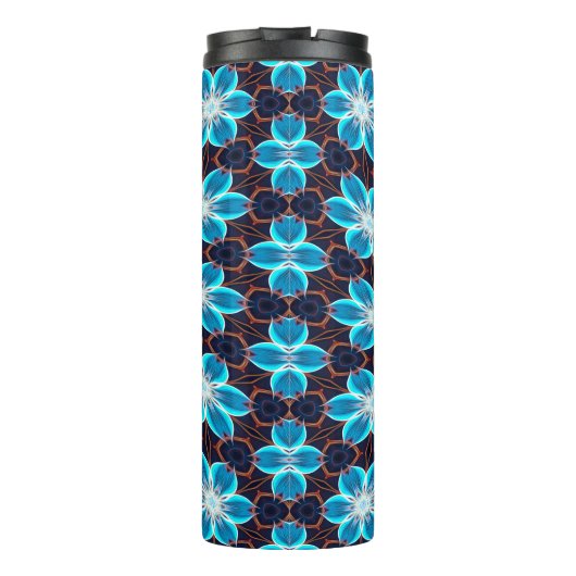 Abstraktes Blumenmuster Thermosbecher (Rückseite)