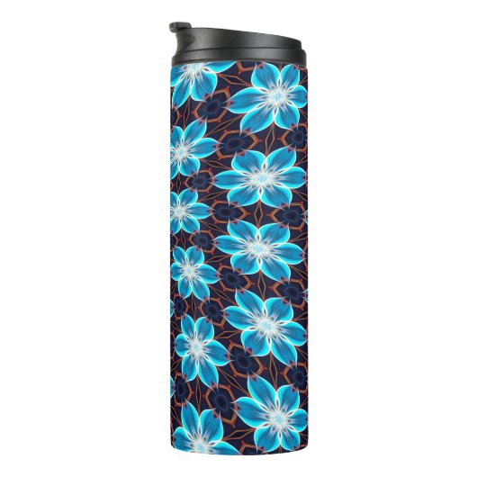 Abstraktes Blumenmuster Thermosbecher (Nach rechts gedreht)