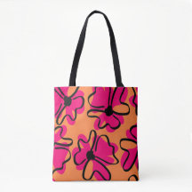 Abstraktes Blumenmuster-Tote Bag | Retro-Klassiker