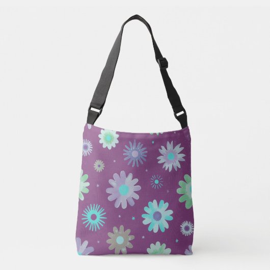 Abstraktes Blumenmuster-Tote Tragetaschen Mit Langen Trägern (Vorderseite)