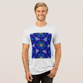 Abstraktes Blumenmuster Tri-Blend Shirt (Vorderseite voll)