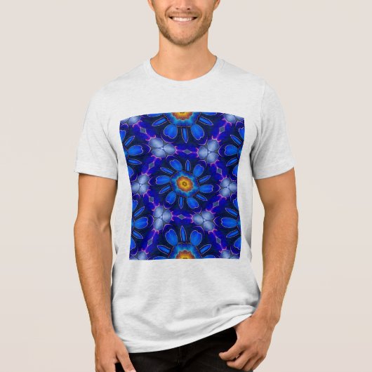 Abstraktes Blumenmuster Tri-Blend Shirt (Vorderseite)