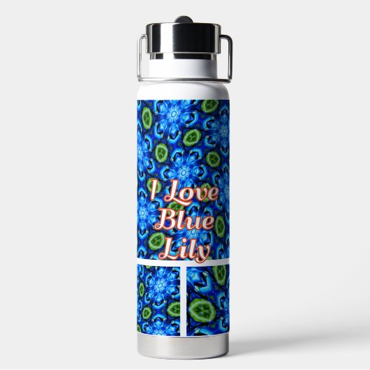 Abstraktes Blumenmuster Trinkflasche (Hinten)