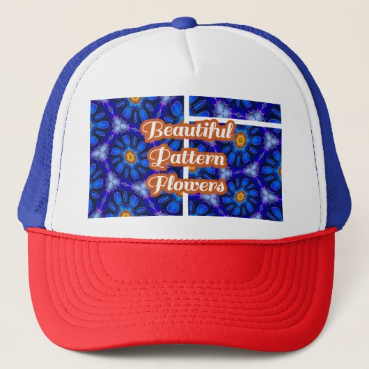 Abstraktes Blumenmuster Truckerkappe (Vorderseite)