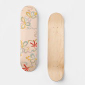 Abstraktes Blumenmuster Vintages japanisches Muste Skateboard (Vorderseite)