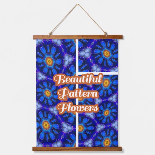 Abstraktes Blumenmuster Wandteppich Mit Holzrahmen (Vorderseite)