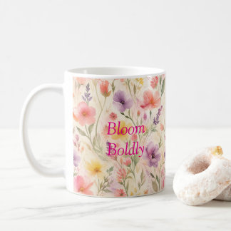 Abstraktes Blumenmuster-Wasserfarben-Design Kaffeetasse