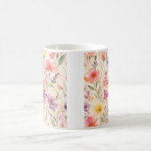 Abstraktes Blumenmuster-Wasserfarben-Design Kaffeetasse (Mittel)