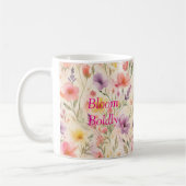 Abstraktes Blumenmuster-Wasserfarben-Design Kaffeetasse (Links)