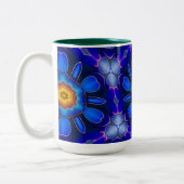 Abstraktes Blumenmuster Zweifarbige Tasse (Links)