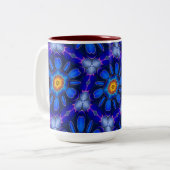 Abstraktes Blumenmuster Zweifarbige Tasse (Vorderseite Links)