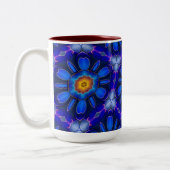 Abstraktes Blumenmuster Zweifarbige Tasse (Links)