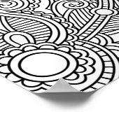 Abstraktes Blumenpaisley-Farbposter Poster (Ecke)