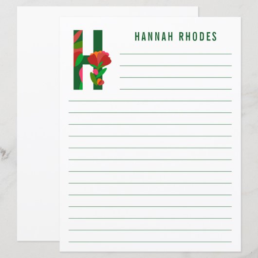 Abstraktes Blumenpapier (Vorne/Hinten)