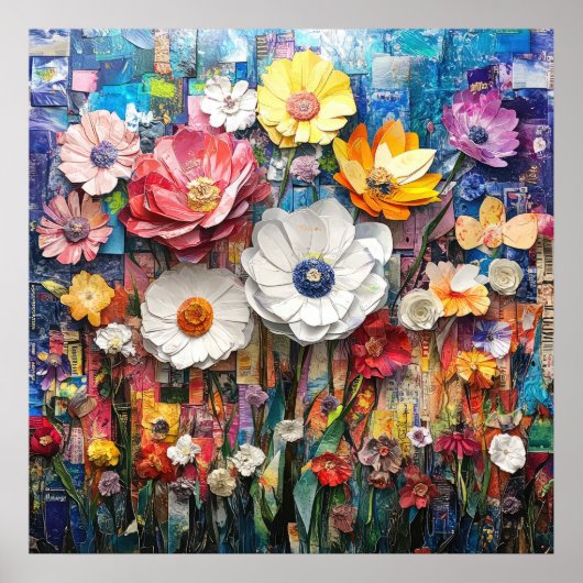 Abstraktes Blumenposter Poster (Vorne)