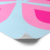 Abstraktes Blumenrosa und Blau Poster (Ecke)