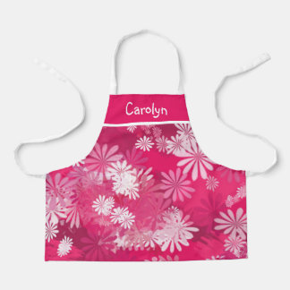 Abstraktes Blumenrosa und weiße, personalisierte M Schürze