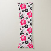 Abstraktes Blumenrot Schwarz-weiß Seitenschläferkissen (Vorderseite Vertikal)