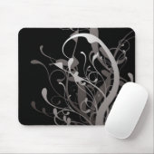 abstraktes Blumenschwarzes Mousepad (Mit Mouse)