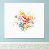 Abstraktes Blumenwasser farbenfrohe Bouquet Leinwanddruck (Insitu (Holzboden))