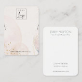 Abstraktes Blush Gold Aquarellfarbendisplay Visitenkarte (Vorne/Hinten)