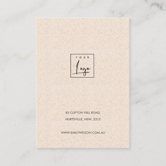 ABSTRAKTES BLUSH KERAMIK WAVES EARRING DISPLAY LOG VISITENKARTE (Rückseite)