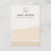 ABSTRAKTES BLUSH KERAMIK WAVES EARRING DISPLAY LOG VISITENKARTE (Vorderseite)