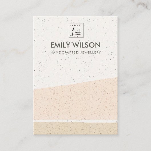 ABSTRAKTES BLUSH KERAMIK WAVES EARRING DISPLAY LOG VISITENKARTE (Vorderseite)