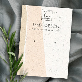 ABSTRAKTES BLUSH KERAMIK WAVES EARRING DISPLAY LOG VISITENKARTE