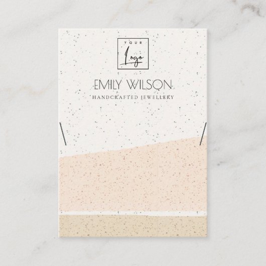 ABSTRAKTES BLUSH KERAMIK WAVES NECKLACE DISPLAY LO VISITENKARTE (Vorderseite)