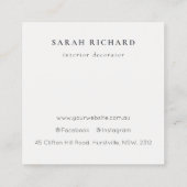 Abstraktes Blush Lilac Wasserfarbe Rose Blumenlogo Quadratische Visitenkarte (Rückseite)