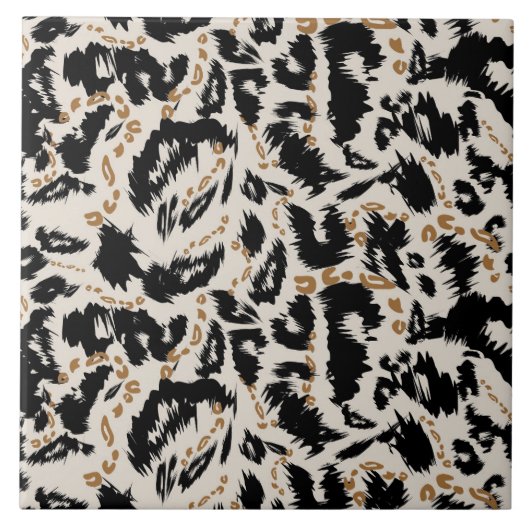 Abstraktes Bohemian-Afrika-Leopard-Muster Fliese (Vorderseite)