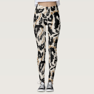 Abstraktes Bohemian-Afrika-Leopard-Muster Leggings