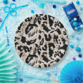 Abstraktes Bohemian-Afrika-Leopard-Muster Pappteller (Party)