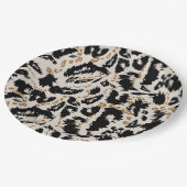 Abstraktes Bohemian-Afrika-Leopard-Muster Pappteller (Schrägansicht)