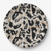 Abstraktes Bohemian-Afrika-Leopard-Muster Pappteller (Vorderseite)