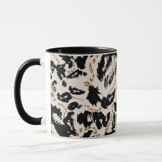 Abstraktes Bohemian-Afrika-Leopard-Muster  Tasse (Links)