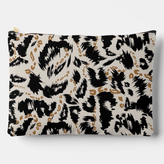 Abstraktes Bohemian-Afrika-Leopard-Muster Zubehörtasche (Vorderseite)