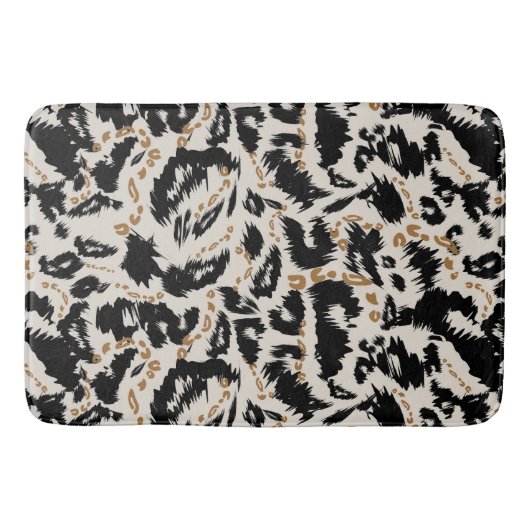 Abstraktes Bohemian-Afrika-Leopardenmuster  Badematte (Vorderseite)