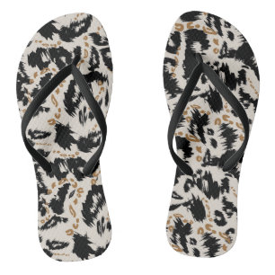 Abstraktes Bohemian-Afrika-Leopardenmuster  Badesandalen