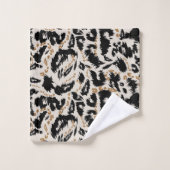Abstraktes Bohemian-Afrika-Leopardenmuster  Badhandtuch Set (Waschlappen)