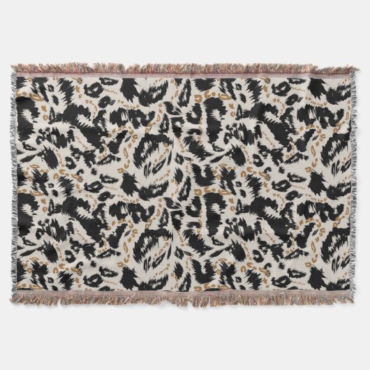 Abstraktes Bohemian-Afrika-Leopardenmuster Decke (Vorderseite)