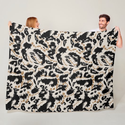 Abstraktes Bohemian-Afrika-Leopardenmuster  Fleecedecke (Beispiel)