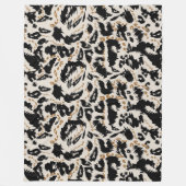 Abstraktes Bohemian-Afrika-Leopardenmuster  Fleecedecke (Vorderseite)