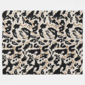 Abstraktes Bohemian-Afrika-Leopardenmuster  Fleecedecke (Vorderseite (Horizontal))