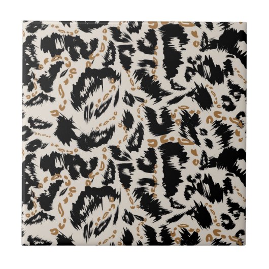 Abstraktes Bohemian-Afrika-Leopardenmuster  Fliese (Vorderseite)