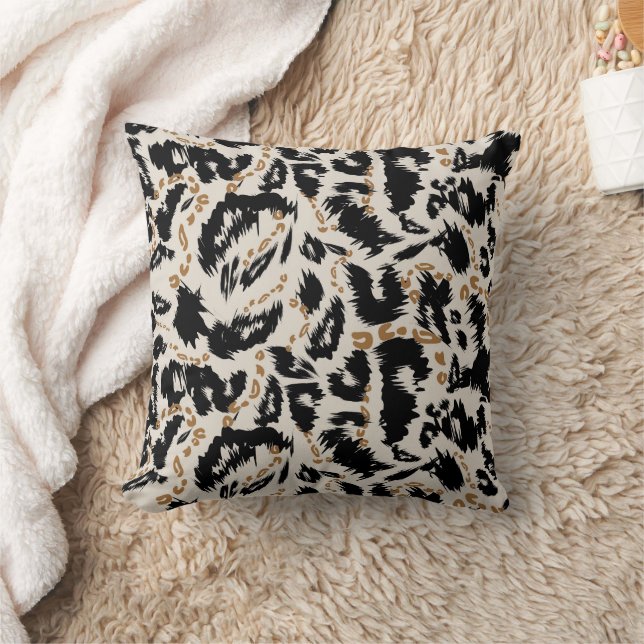 Abstraktes Bohemian-Afrika-Leopardenmuster  Kissen (Decke)