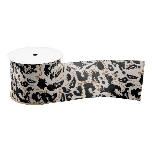 Abstraktes Bohemian-Afrika-Leopardenmuster Satinband (Spule)