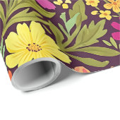 Abstraktes Boho-Blumen-Schmetterlings-Geschenkpapi Geschenkpapier (Rolleneckpunkt)