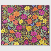 Abstraktes Boho-Blumen-Schmetterlings-Geschenkpapi Geschenkpapier (Flach)